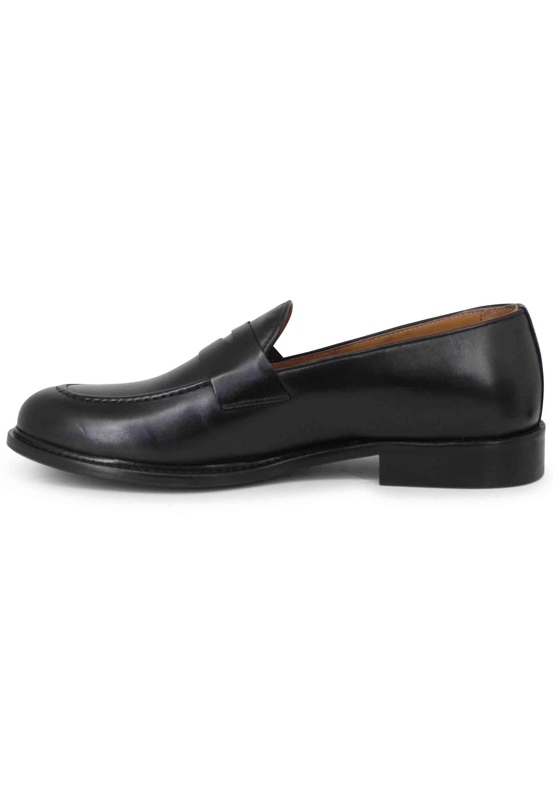 Mocassini uomo in pelle nera con suola in cuoio 53000 01 Florsheim 