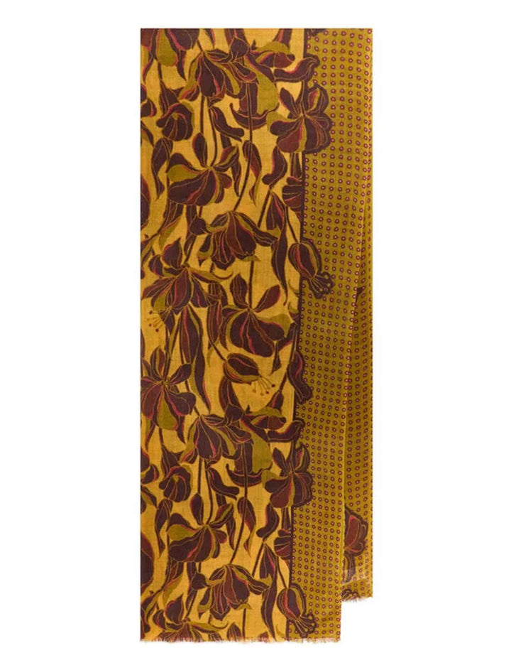 Sciarpe donna Collection Print senape a fantasia in pura lana IV015720199 B7000 Maliparmi 