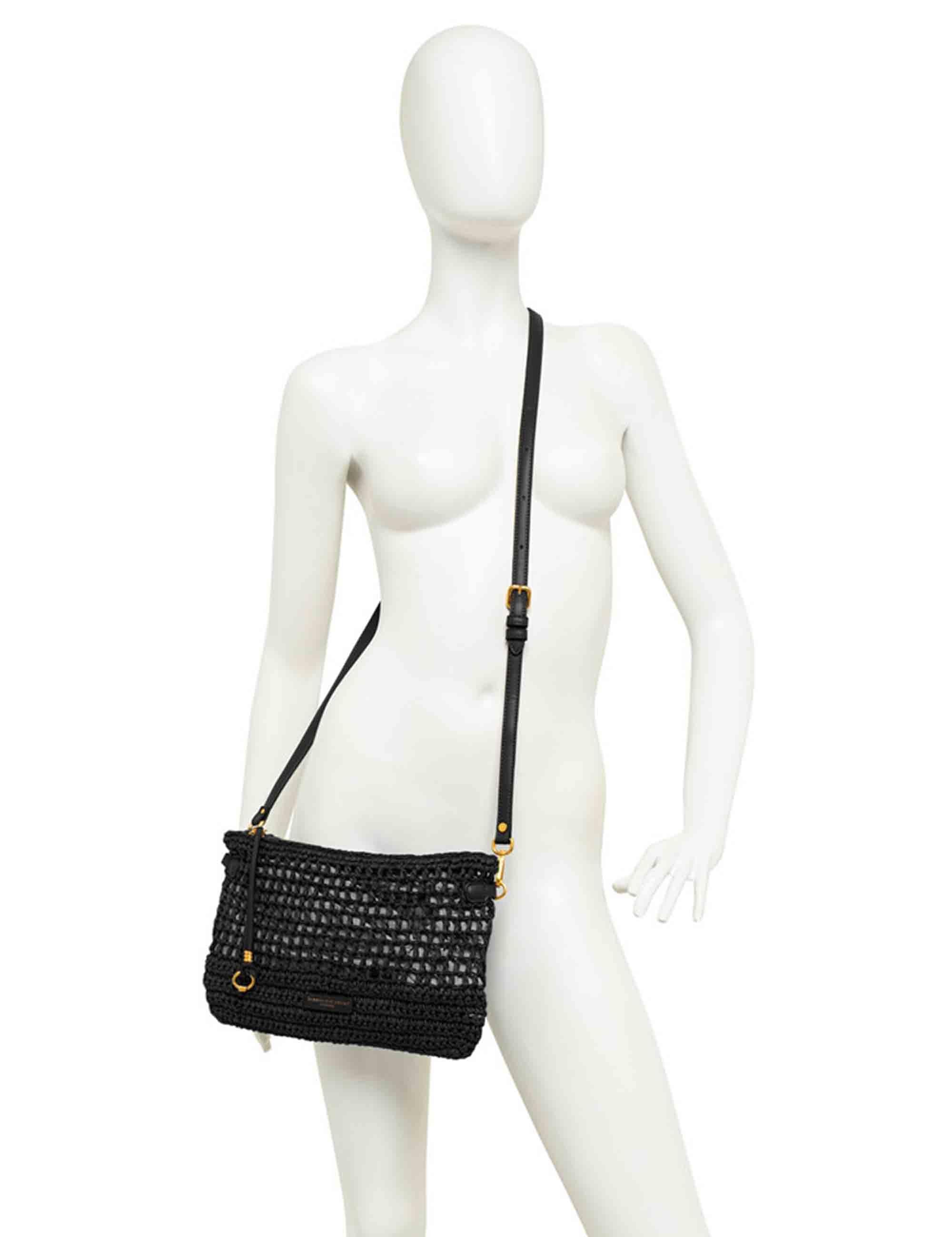 Borse donna Nefeli in rafia naturale con tracolla in pelle in tono removibile BS11950 COMM STR-CRCH 850 Gianni Chiarini 