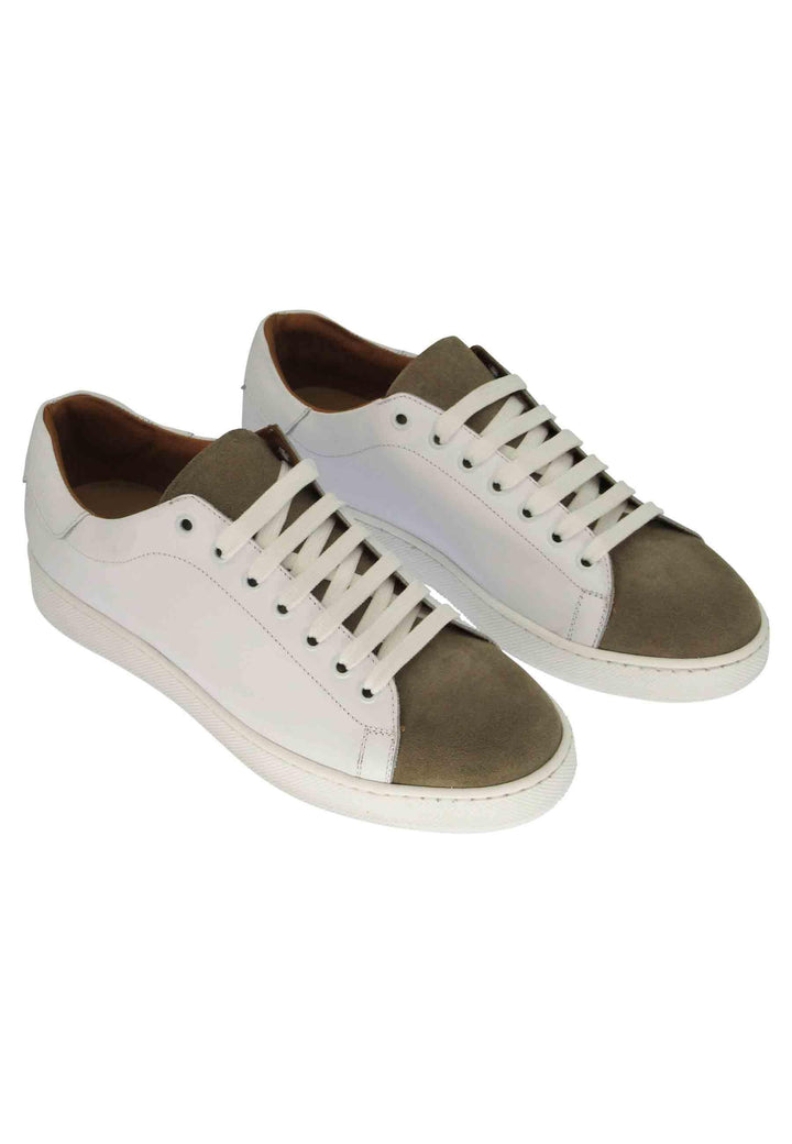 Sneakers uomo in pelle off white con fondo in gomma 2011 011 Spatarella 