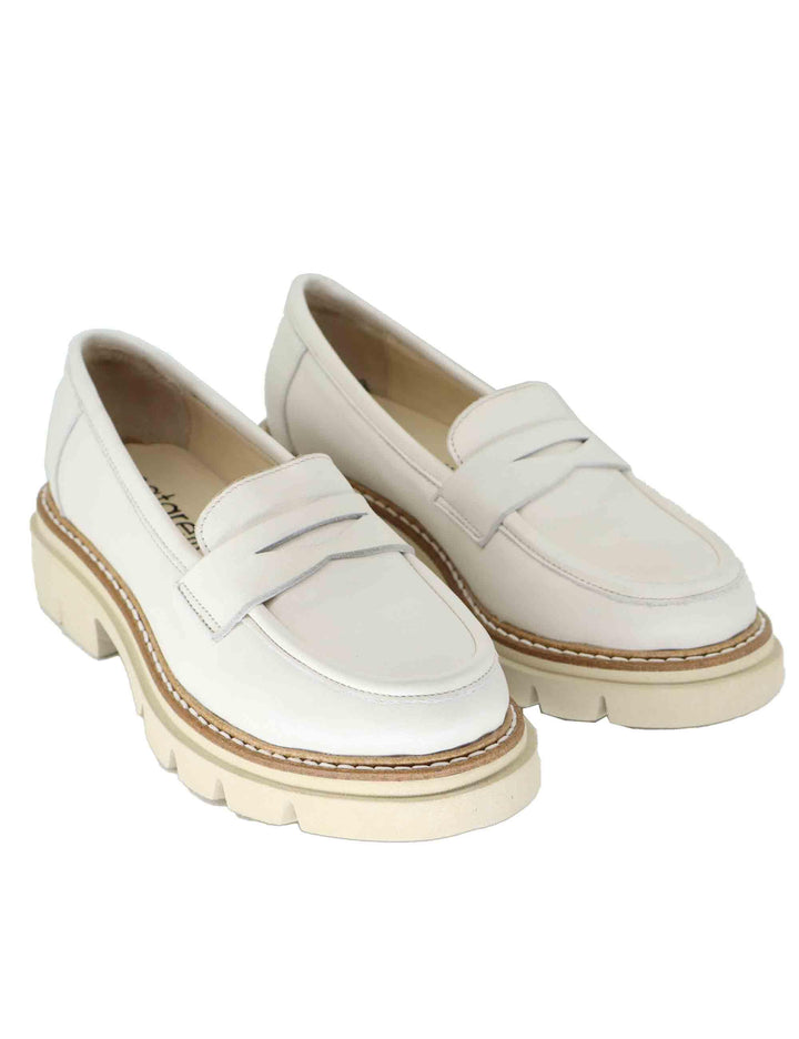 Mocassini donna in pelle bianco SP2103 003 Spatarella 