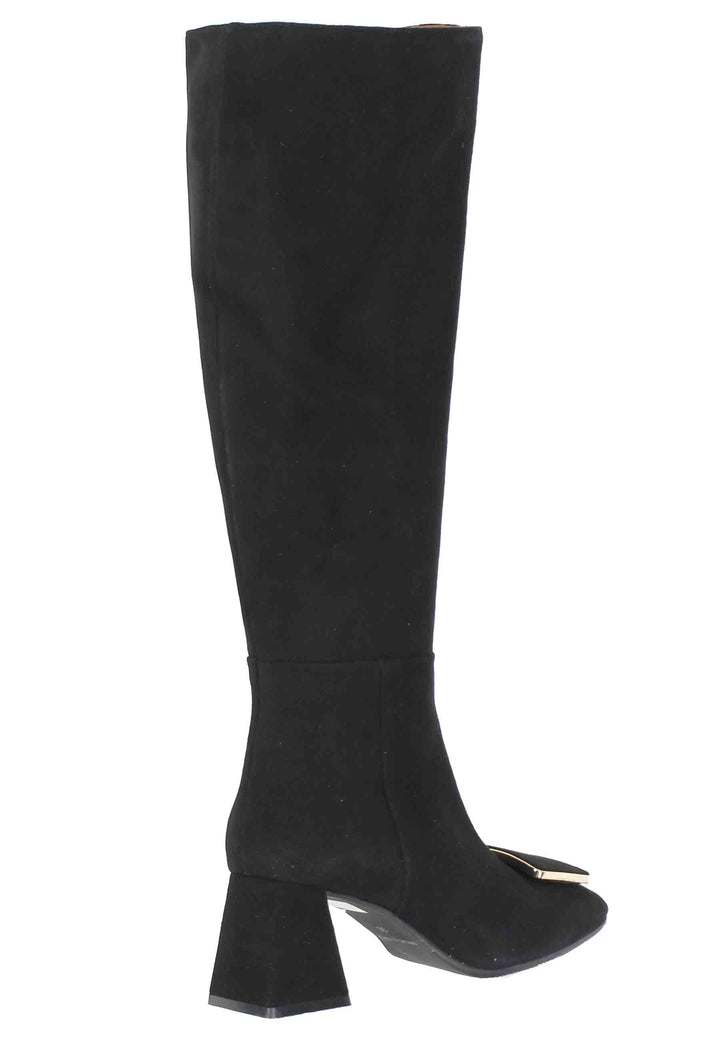 Stivali donna in camoscio nero con fibbia SP6536 001 Spatarella 