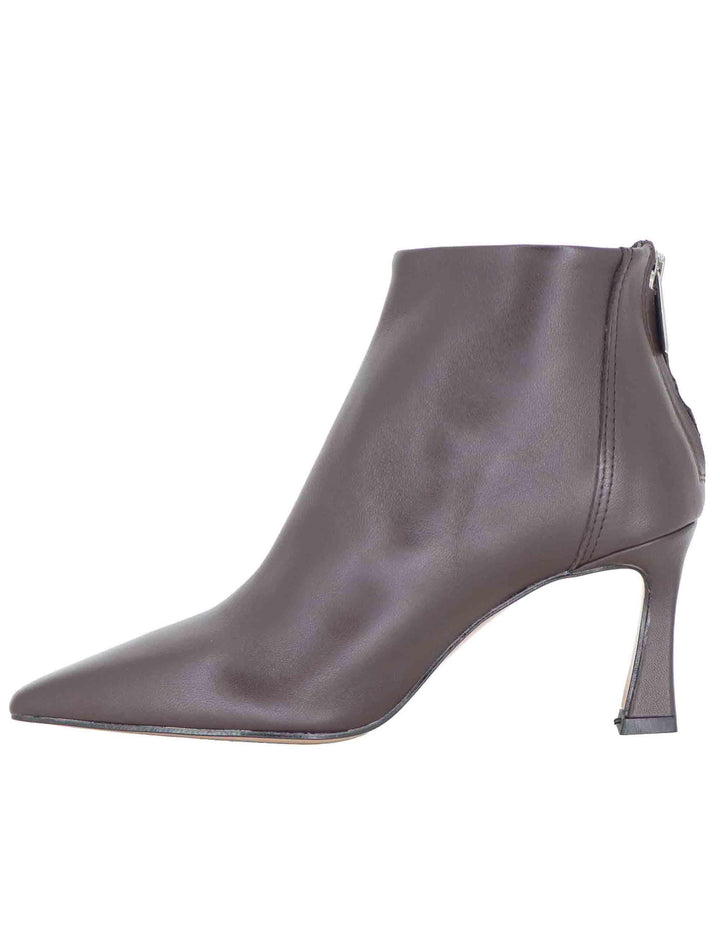Stivaletti donna in pelle marorne con zip posteriore e tacco alto R786 75 Bianca Di 