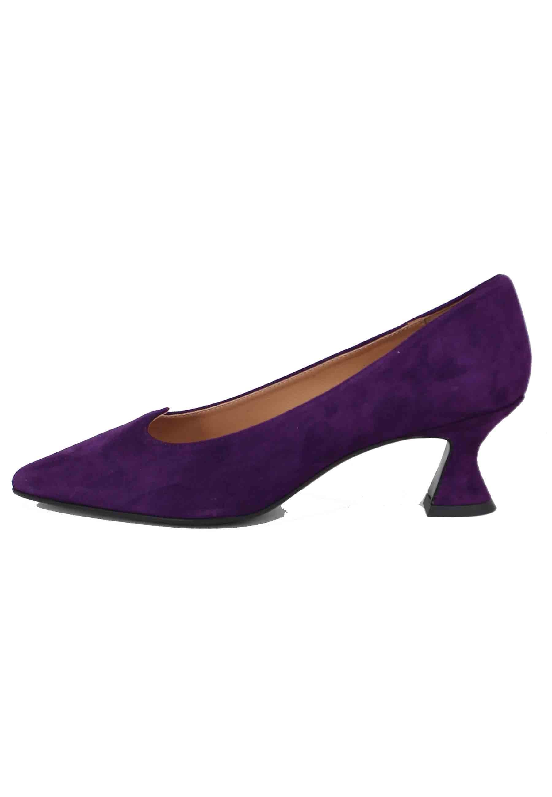 Decollete donna in camoscio viola con scollo a cuore SPK2103 037 Spatarella 