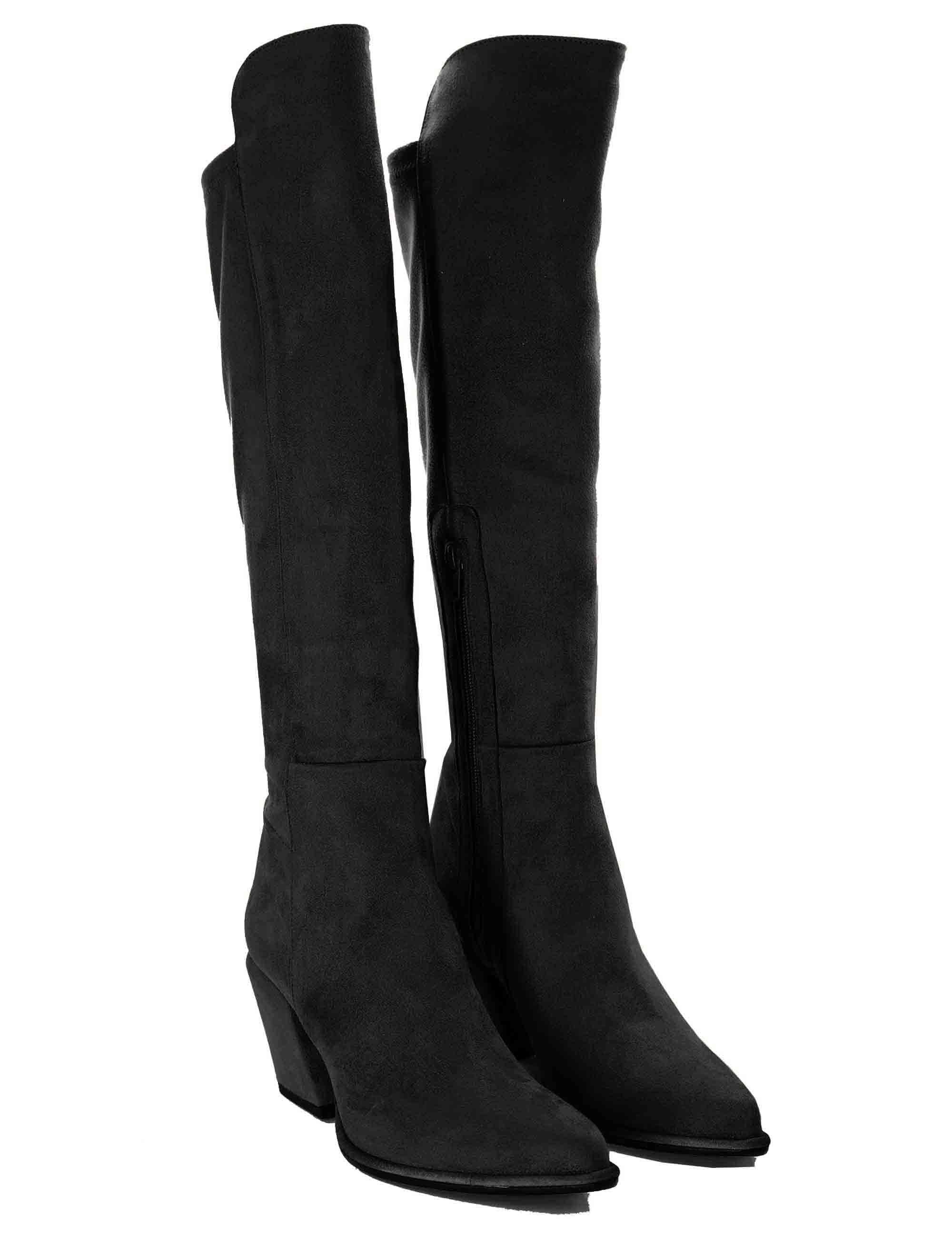 Stivali donna in alcantara elasticizzata nera SP1037 001 Spatarella 