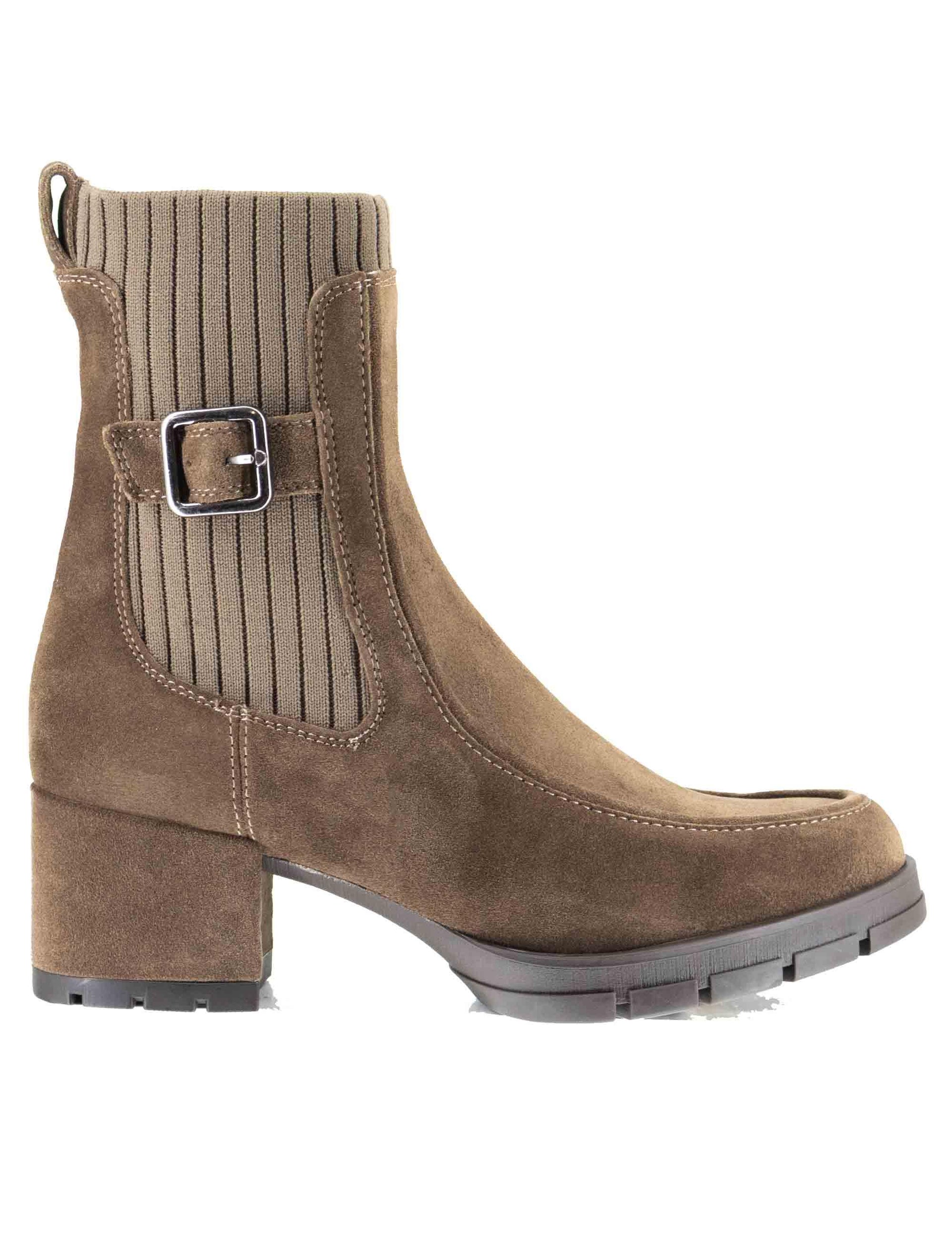 Stivaletti donna in camoscio taupe con tacco medio JANA BS TAUPE Unisa 