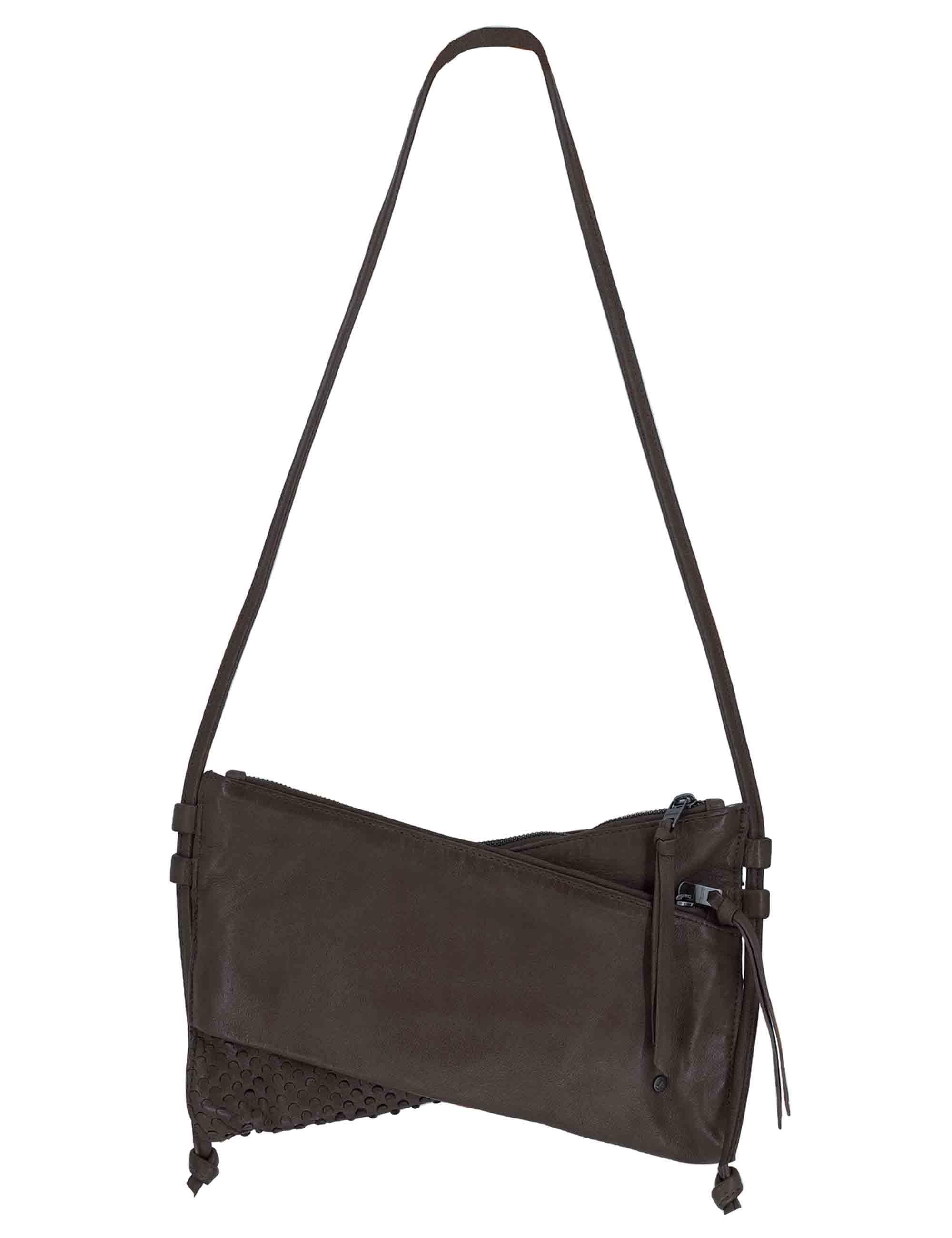 Borse a tracolla donna in pelle forata grigia con tracolla regolabile RBS1005 745 Rehard 