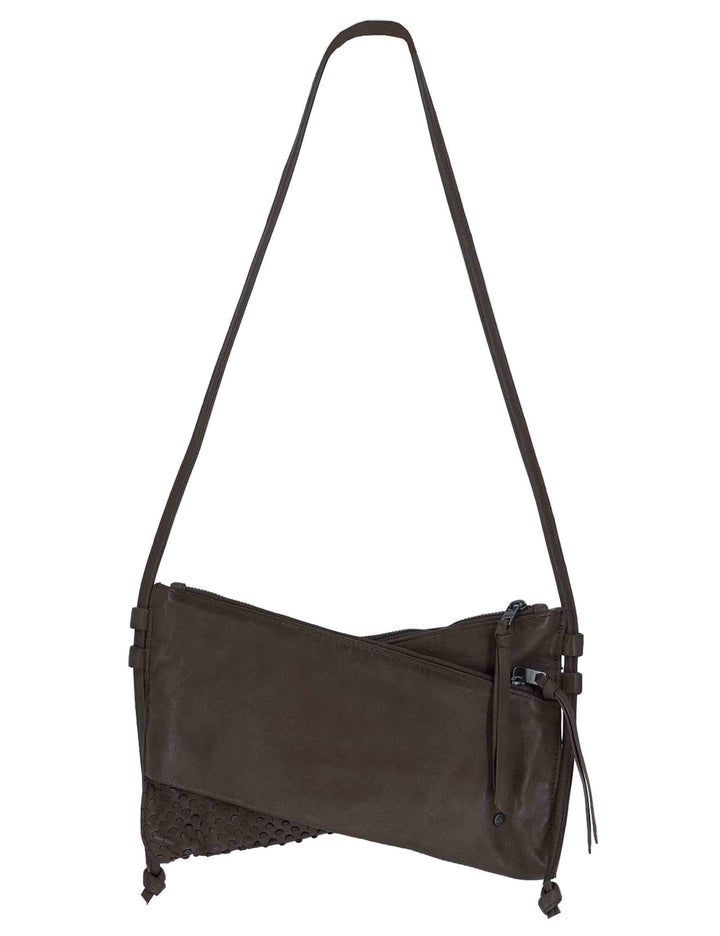 Borse a tracolla donna in pelle forata grigia con tracolla regolabile RBS1005 745 Rehard 