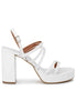 Sandales slingback femme en cuir blanc à talon haut et plateforme, modèle MERAK 2 100.
