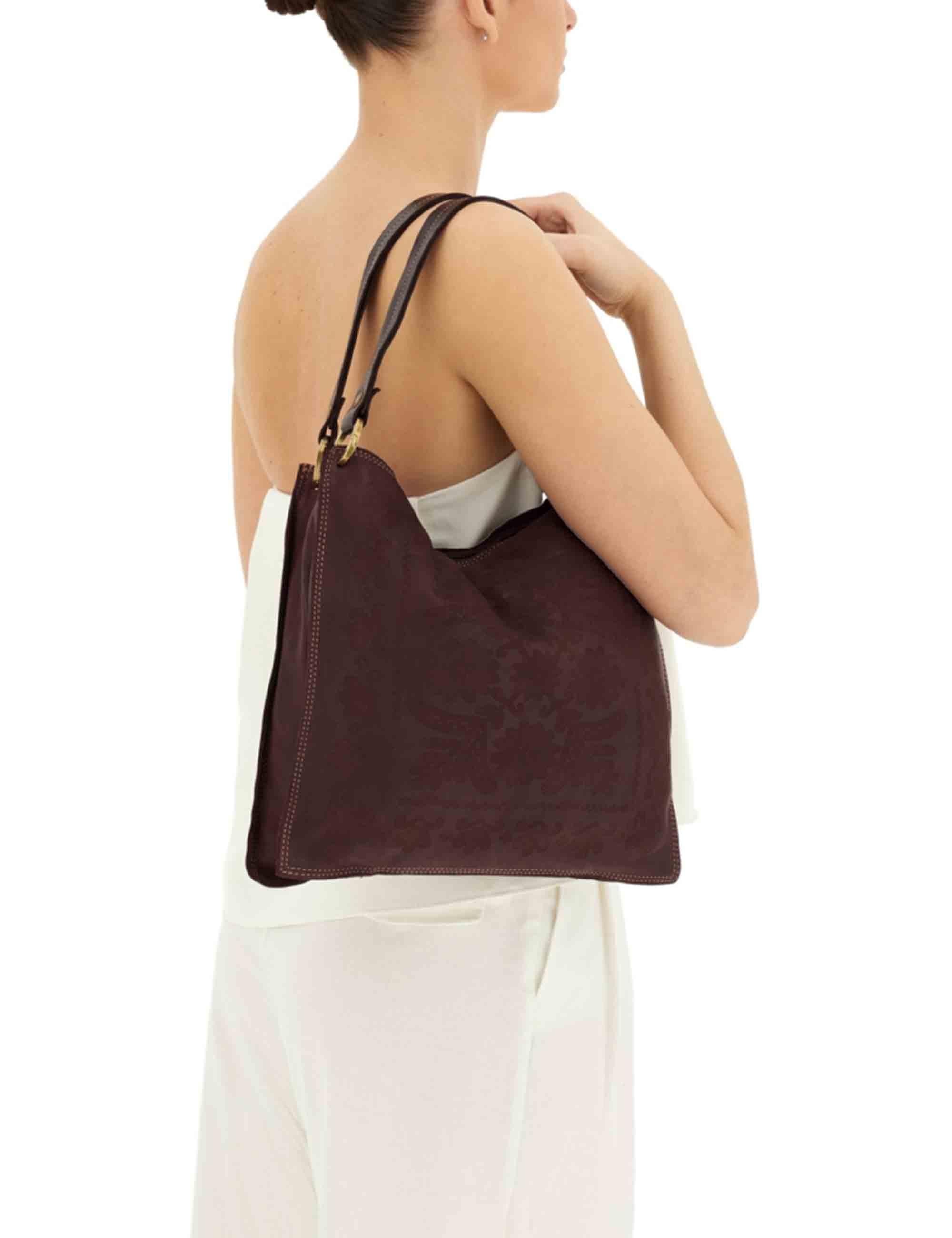 Borse shopping grande Clara in pelle marrone Donna L012890ND X2919 C1501