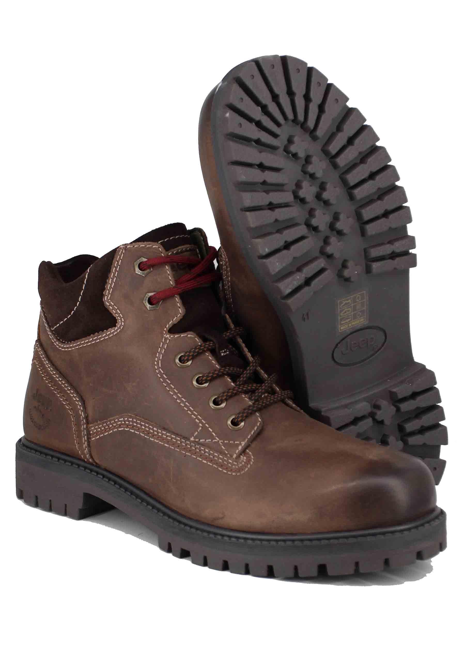 Stivaletti traking uomo in pelle ingrassata testa di moro Willys JM32010A 030 Jeep 