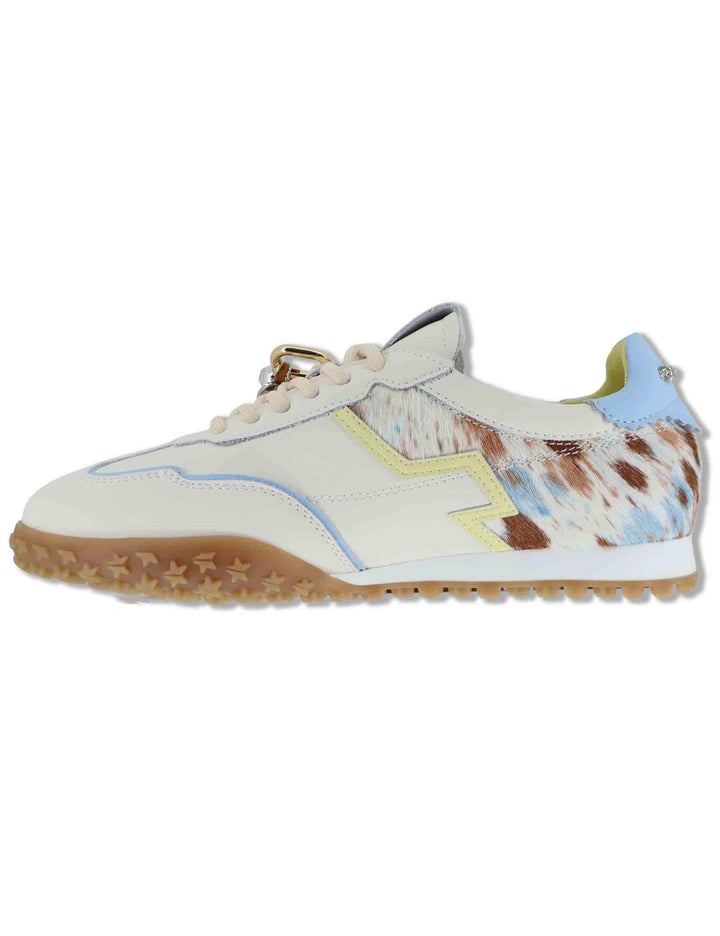 Sneakers donna in pelle bianca con charms removibili CIELO 06 Gio + 
