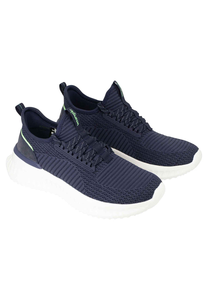 Sneakers uomo Star in tessuto elastico blu con suola alta in gomma WM31100A 016 Wrangler 