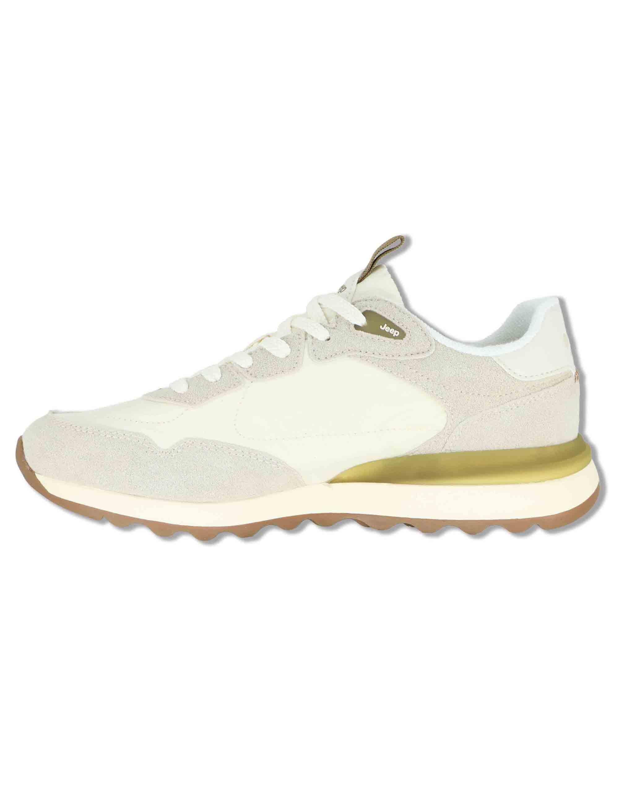 Sneakers uomo Jara in pelle e nylon off white con suola leggera JM61020A 098 Jeep 
