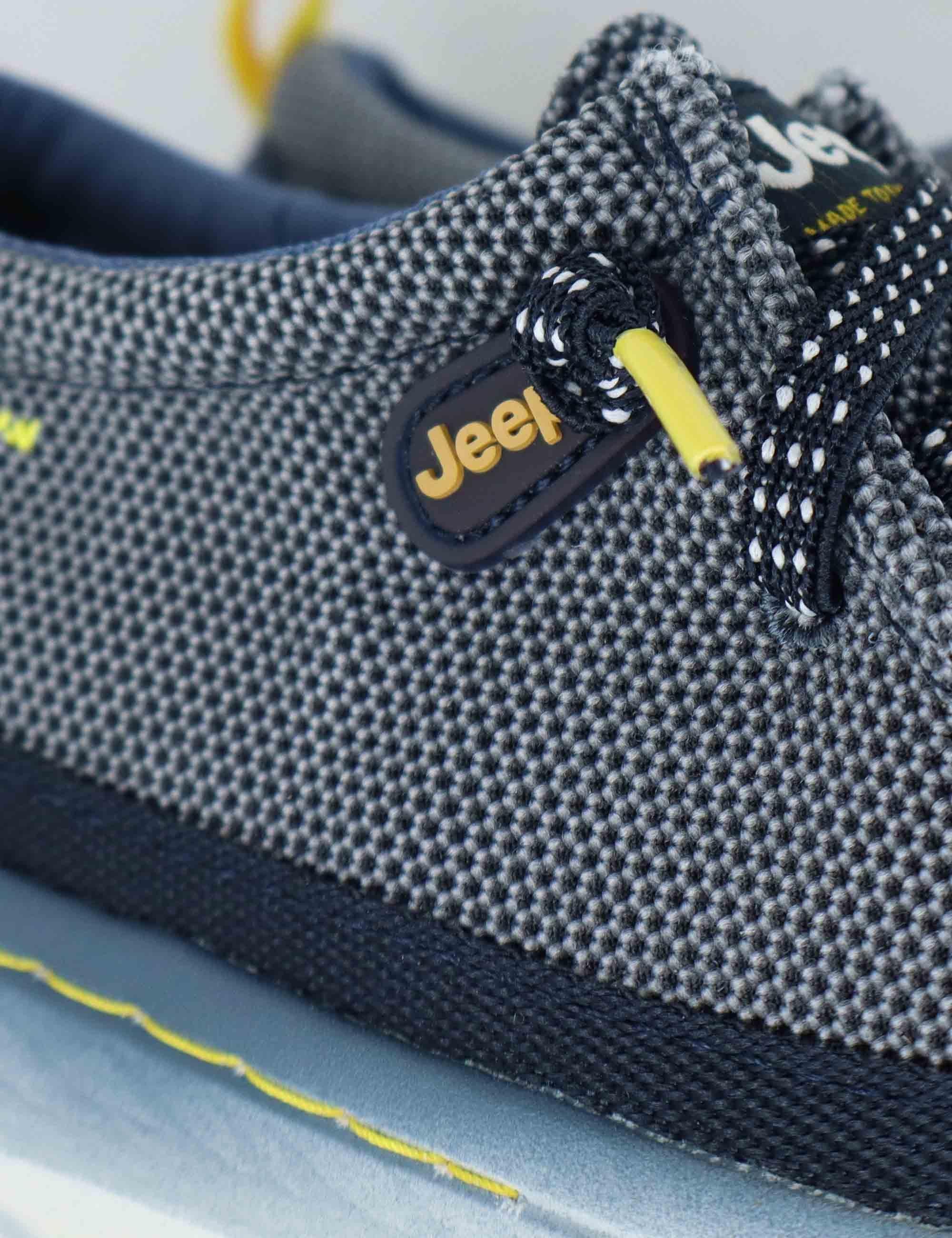 Stringate uomo Kauai Wallabee Knit in tessuto washed blu con suola in gomma JM61090A 016 Jeep 