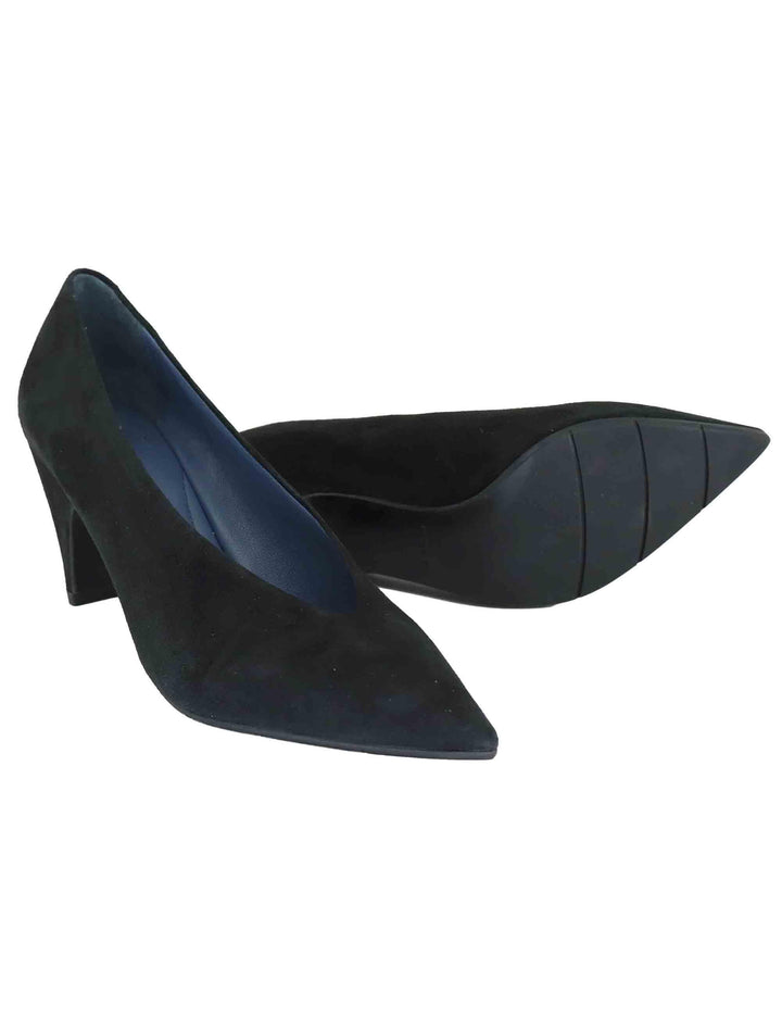 Decollete donna in camoscio nero tacco alto SP2055 001 Spatarella 