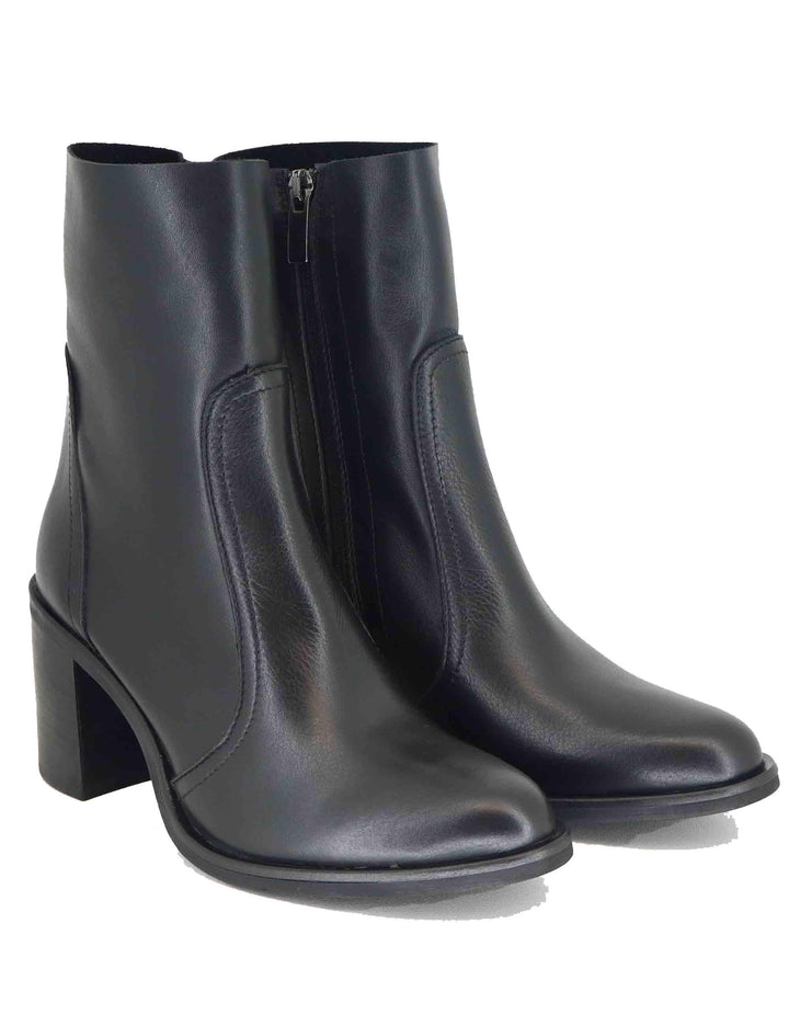 Stivaletti donna in pelle nera con tacco alto in cuoio AVI 3 001 Tattoo 