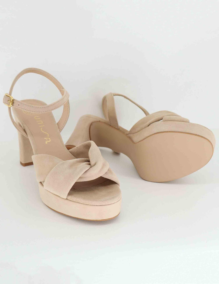 Sandali donna in camoscio nude tacco alto e plateau ONOA KS_SKIN Unisa 