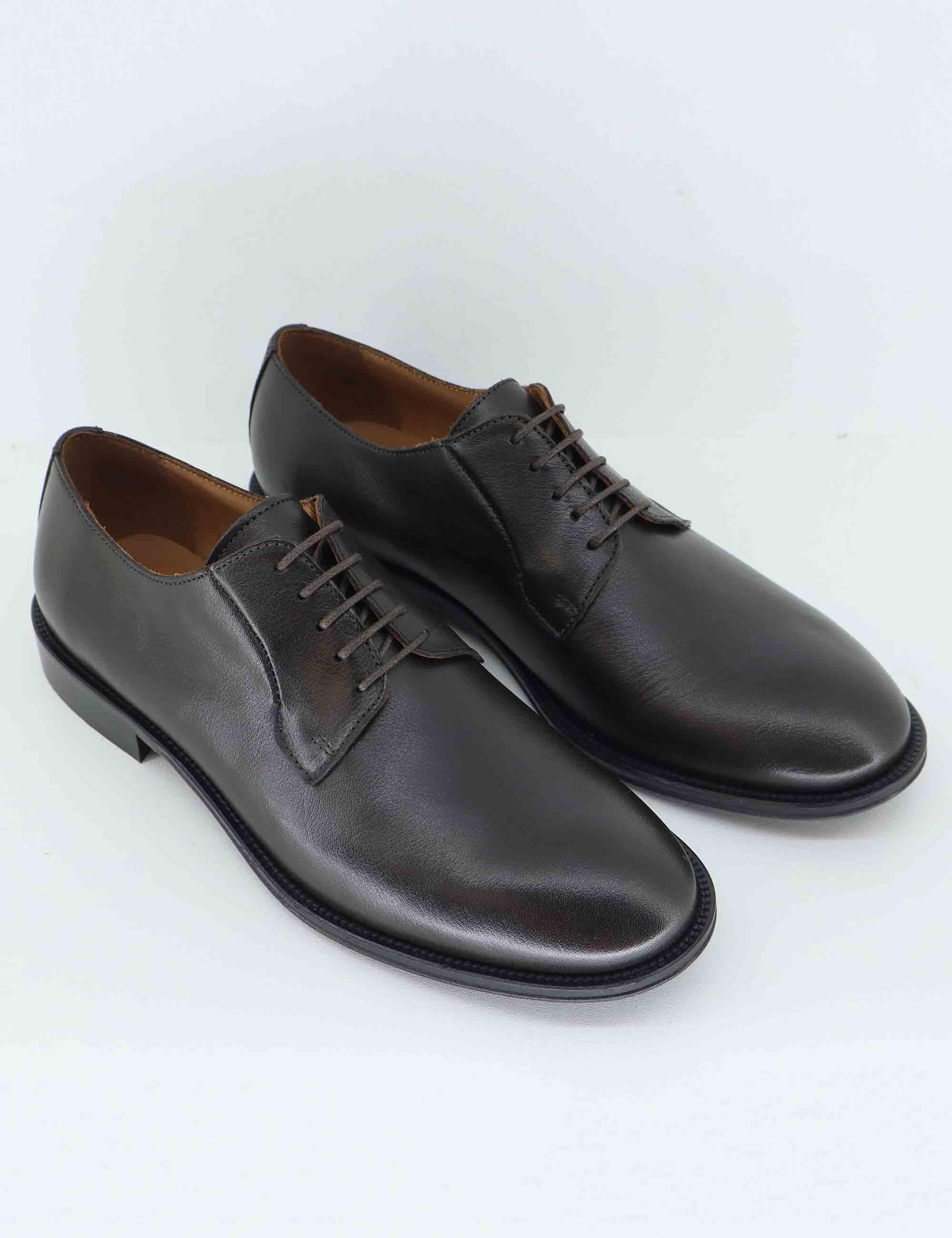 Stringate uomo in pelle marrone con suola in cuoio ORLEANS 6 014 Rogal's 