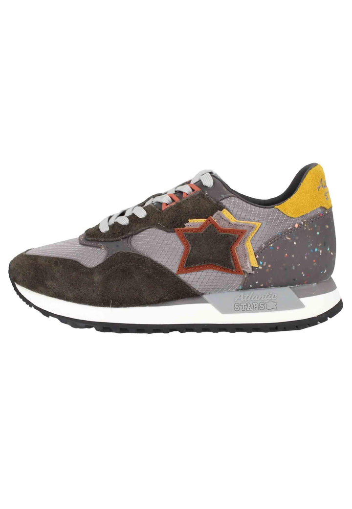Sneakers Draco uomo in pelle e tessuto grigio con stelle in tinta DRACOC GCFYDR21 Atlantic Star 