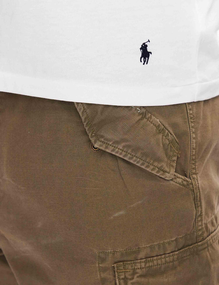 T-shirt uomo Crew in cotone bianco con stampa e logo ricamato 714899613005 WHITE Polo Ralph Lauren 