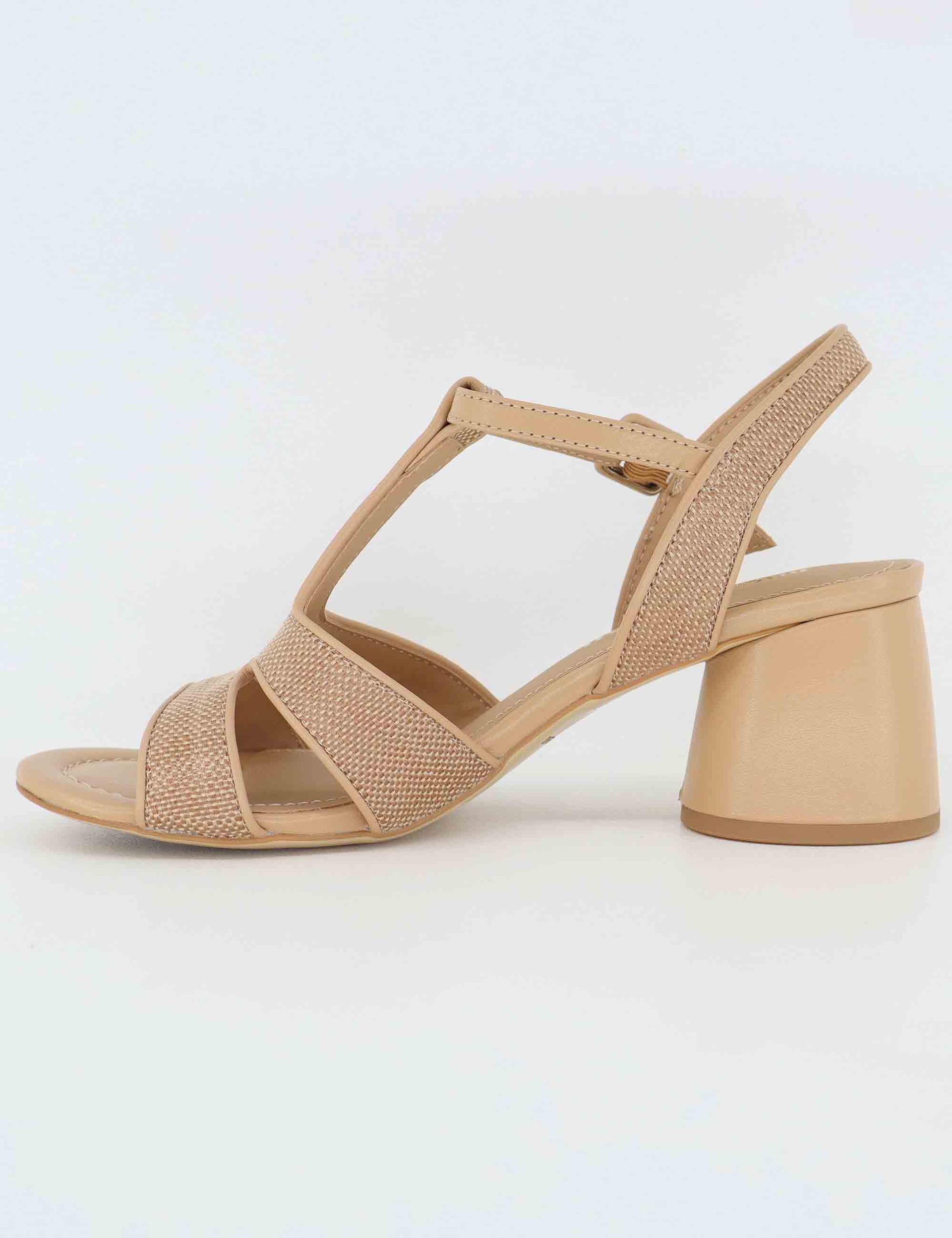 Sandali donna in pelle beige con tacco alto BL3002X 017 Bruno Premi 