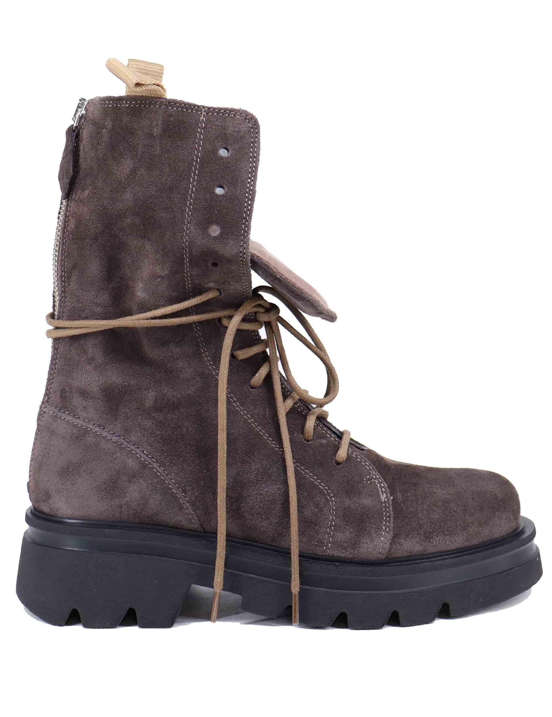 Anfibi donna in camoscio grigio con zip posteriore SCORPIO 023 Patrizia Bonfanti 