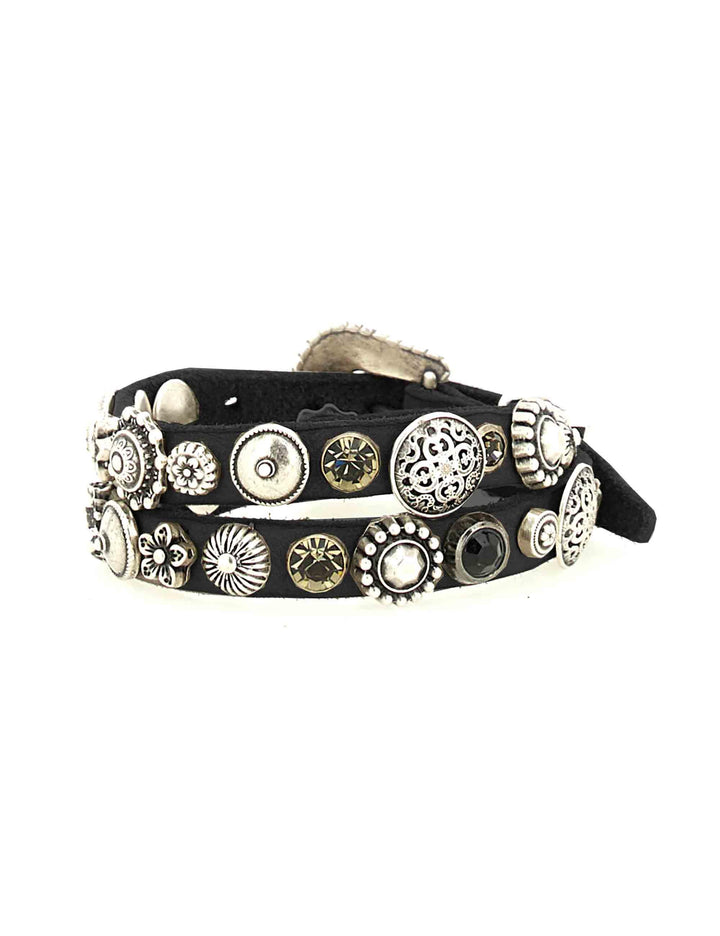 Bracciali donna in pelle nera doppio giro C002270ND X2876 C0001 Campomaggi 
