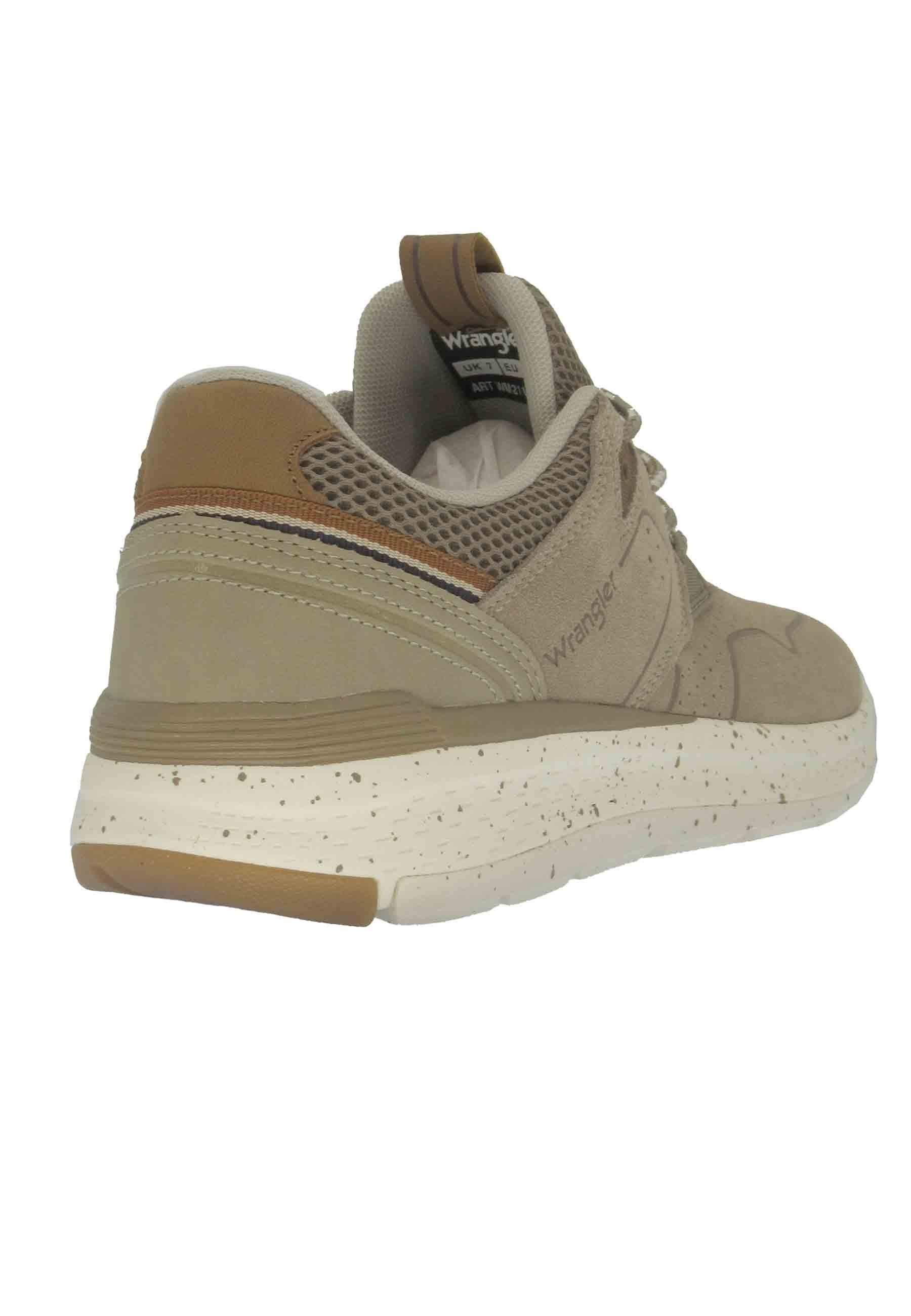 Sneakers uomo Pioneer Suede in pelle sabbia con suola ultra light e memory foam WM21111A 025 Wrangler 
