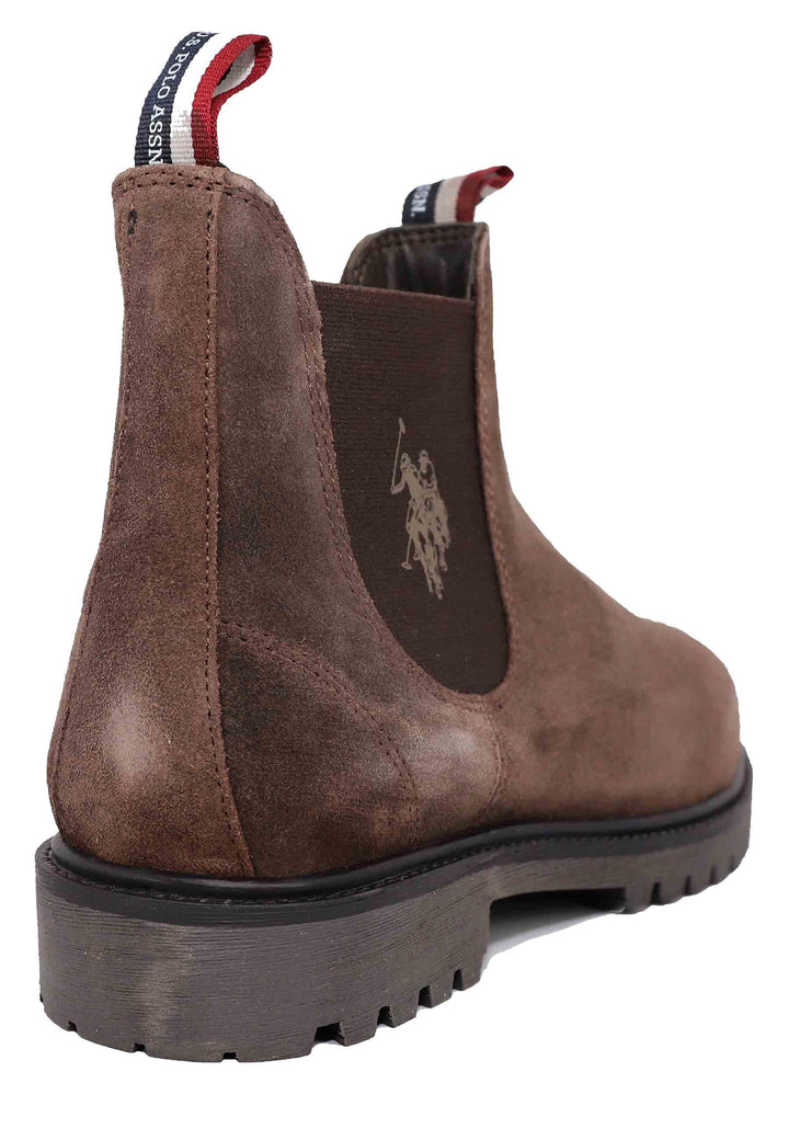 Stivaletti uomo in camoscio marrone suola carrarmato BORAL002D DBR001 U.S. Polo Assn. 