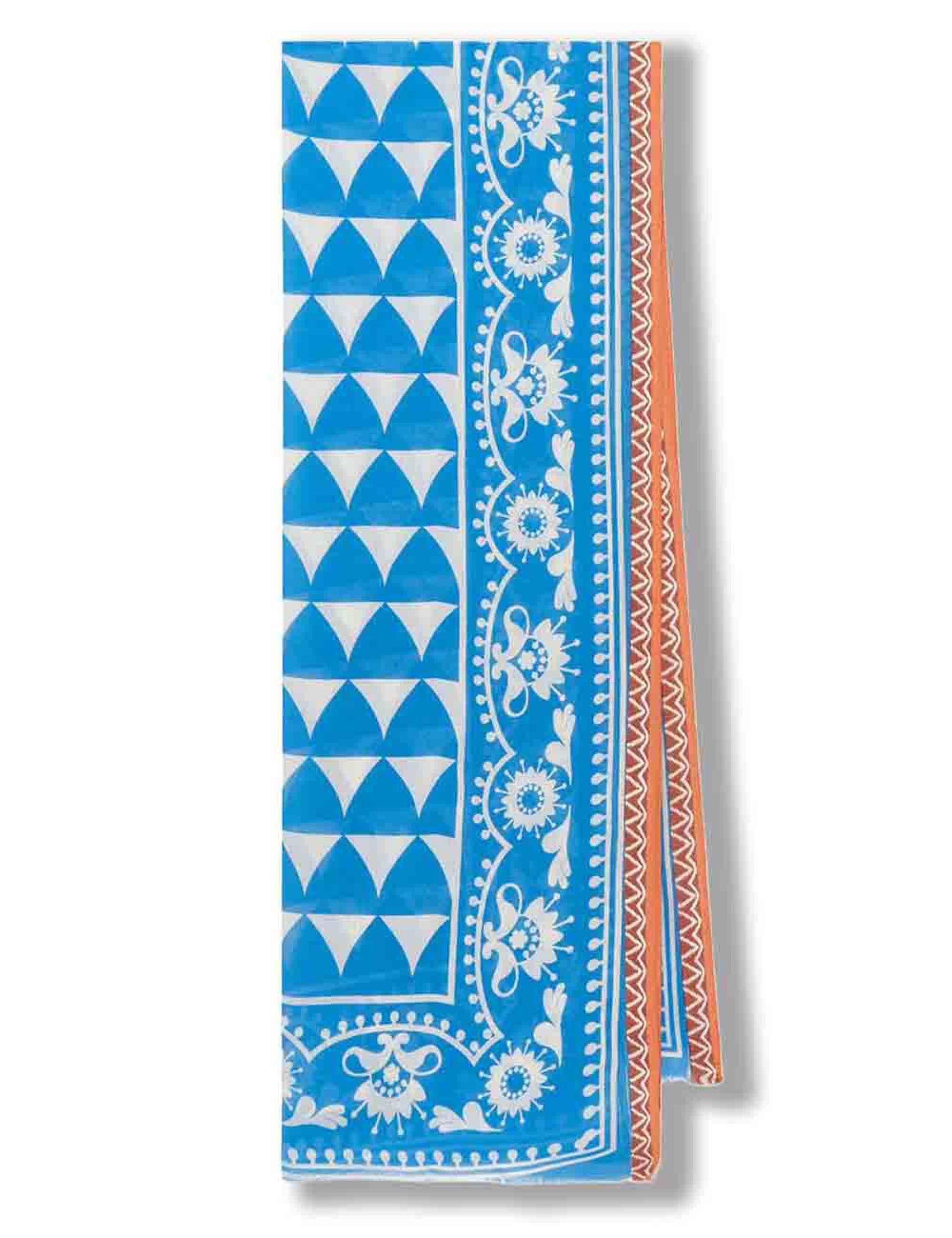Foulard donna Collection Print in puro cotone blu a fantasia IB034210216 E8004 Maliparmi 