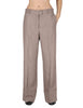 Pantaloni Tailored in lana taupe con gamba larga Donna JH804420294 11003