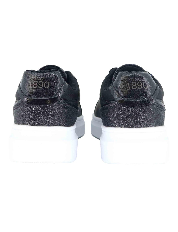 Sneakers donna in eco pelle nera con suola alta in gomma CODY015 BLK U.S. Polo Assn. 