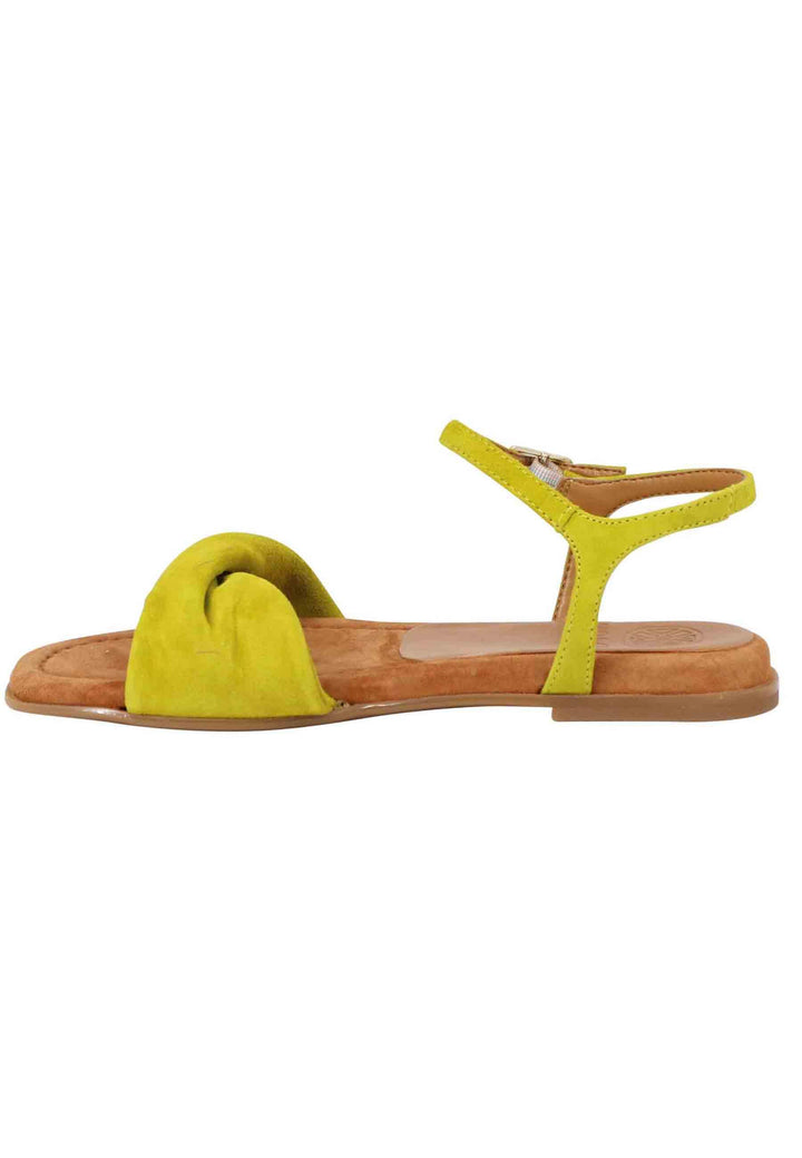 Sandali flat donna in camoscio verde con cinturino e sottopiede imbottito CERIN KS KIWI Unisa 