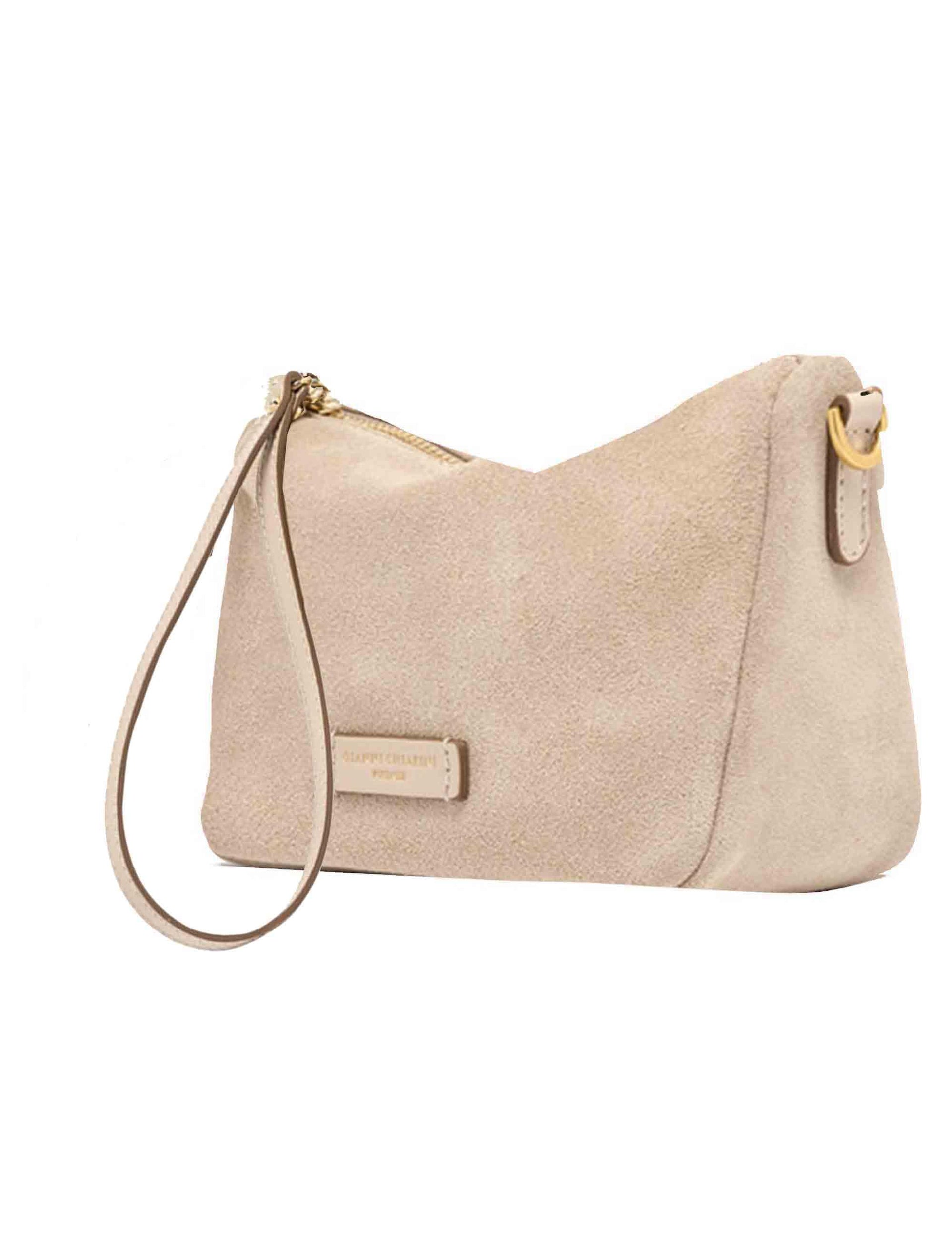 Borse donna Nora Pouch in pelle scamosciata nude con polsiera e tracolla BS10225 CM-PL 9308 Gianni Chiarini 