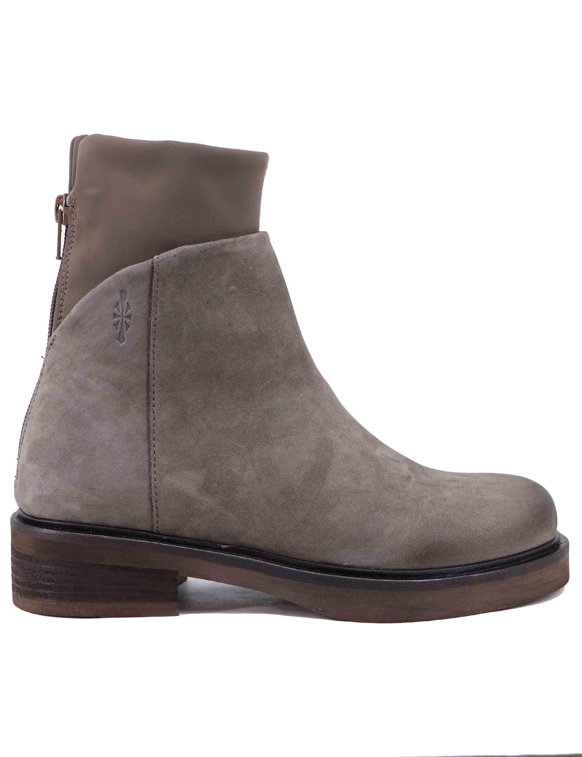 Stivaletti donna in pelle taupe con zip posteriore YAYA 013 Patrizia Bonfanti 