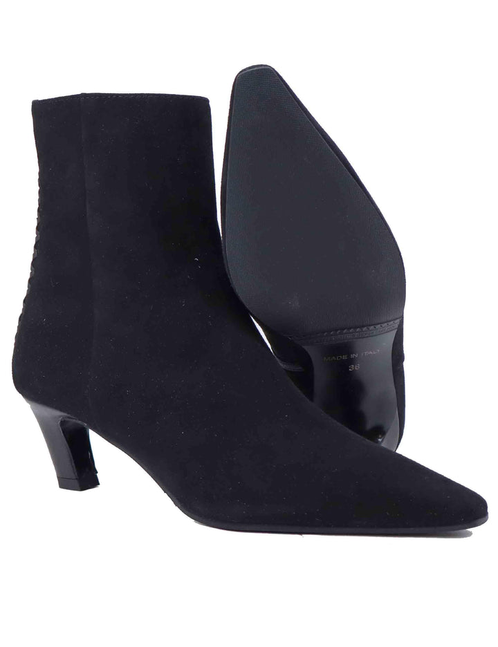 Stivaletti donna in camoscio nero con punta a punta SP4033 001 Spatarella 