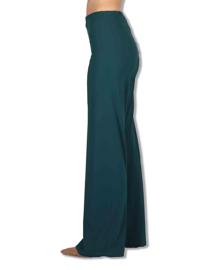 Pantaloni donna Soft in Jersey verde con gamba comoda ed elastico JH753070210 60050 Maliparmi 