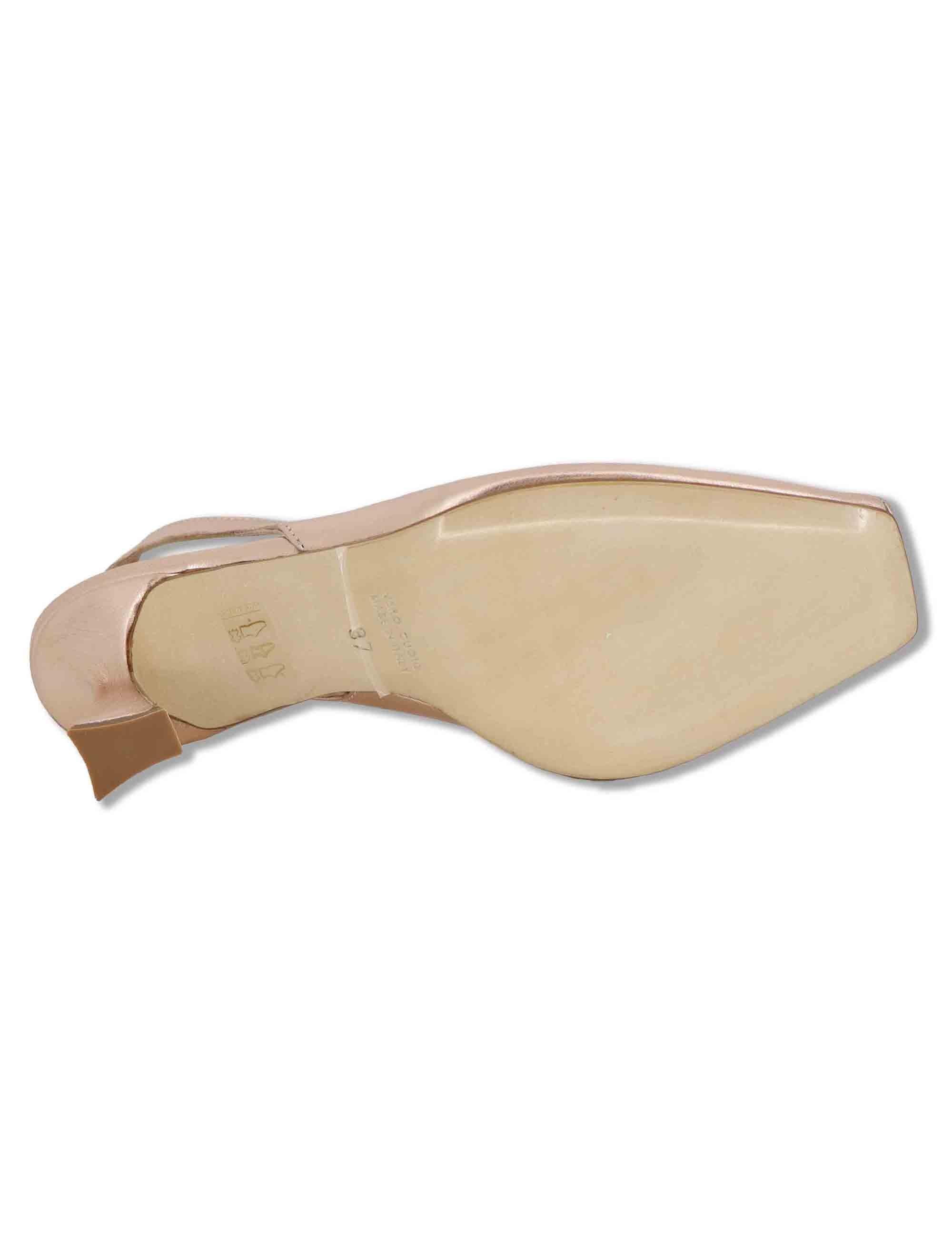 Sandali slingback donna in pelle lame oro tacco alto SP2500 300 Spatarella 