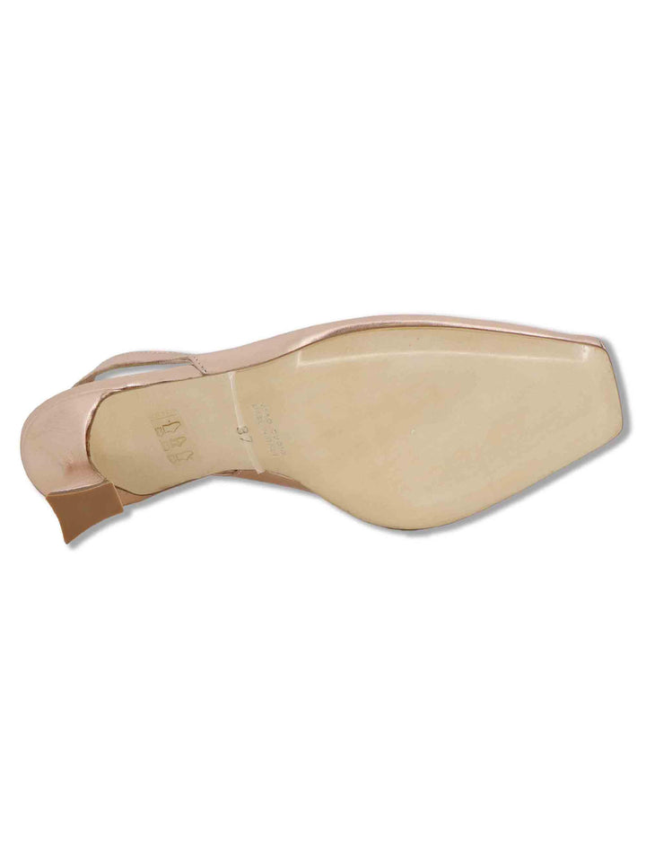 Sandali slingback donna in pelle lame oro tacco alto SP2500 300 Spatarella 