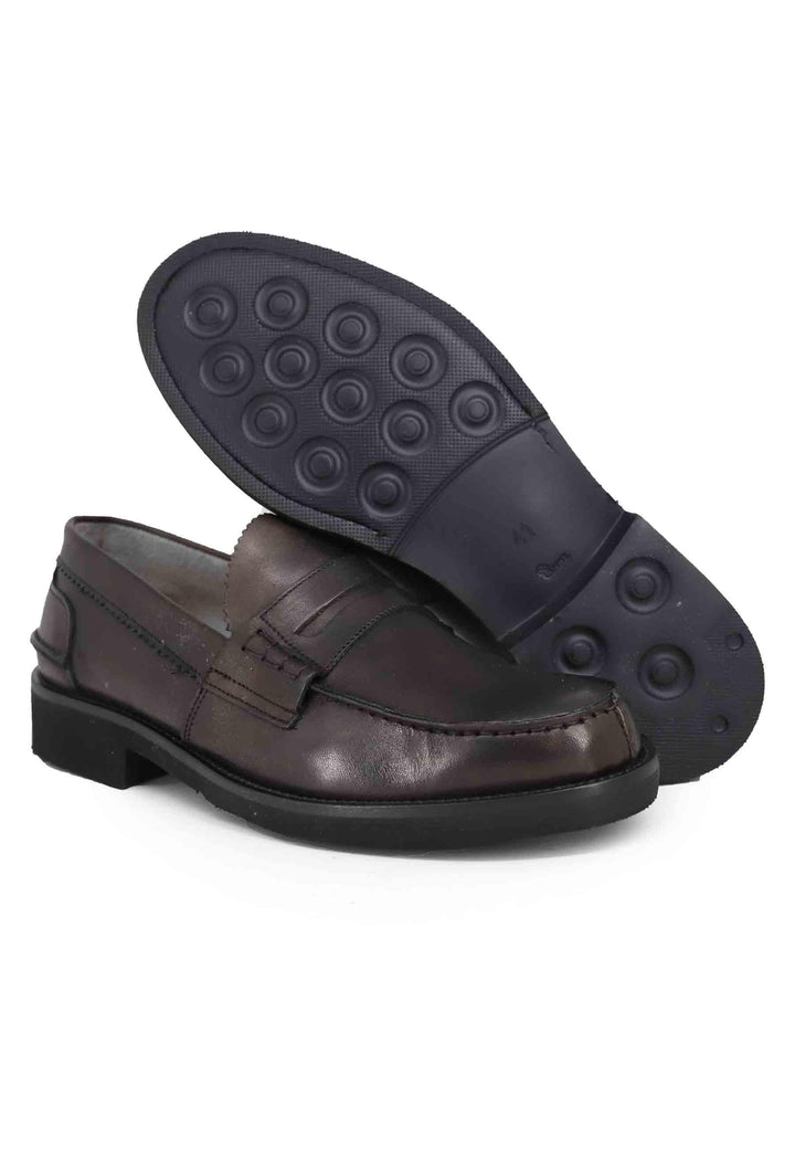 Mocassini uomo in pelle testa di moro con suola in gomma extra light SP MOCSAX 013 Spatarella 