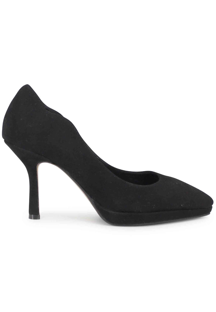 Decollete donna in camoscio nero tacco alto DE1698/PLT 16 L'Arianna 