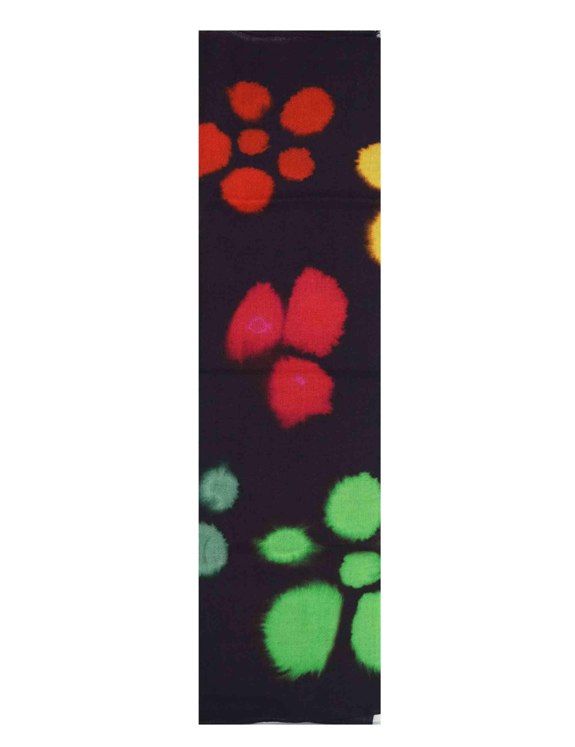 Sciarpe donna in lana nera con fantasie floreali K1289 11986 8 BARBIERI 1945 