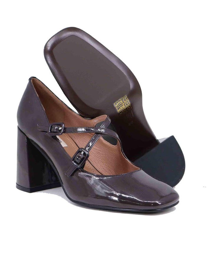 Decollete donna Cardiff in vernice marrone tacco alto 636Z20VK 90 Bibi Lou 