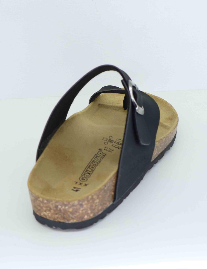 Sandali infradito uomo in pelle nera GS9904 001 Gold Star 