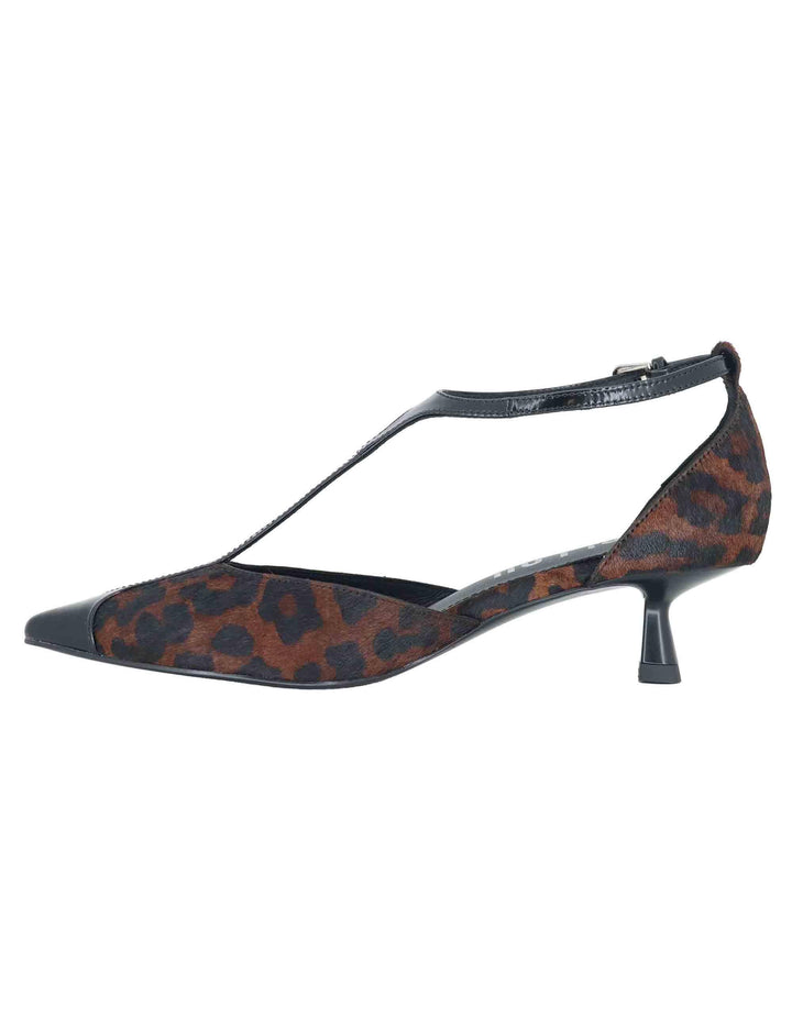 Mary Jane donna in pelle animalier con riporti in pelle nera tacco basso 520Z91VK 39 Bibi Lou 