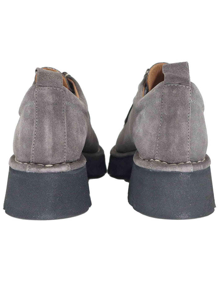 Stringate donna in crosta grigia con suola alta in gomma SP45081 066 Spatarella 