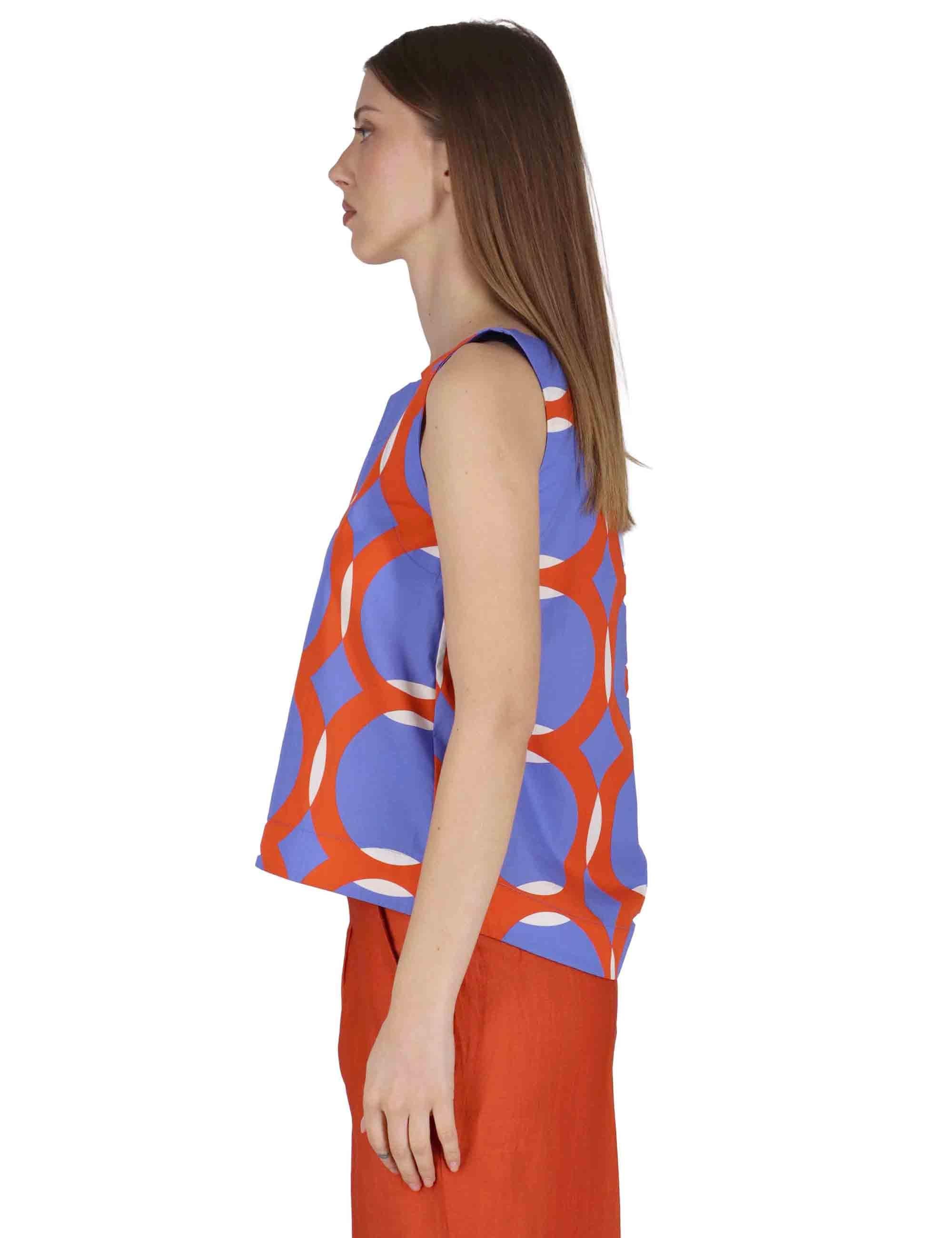 Top donna Tank Blouse in contone lilla con fantasie geometriche JABCM0001-F1380-1243 6090 Justmine 