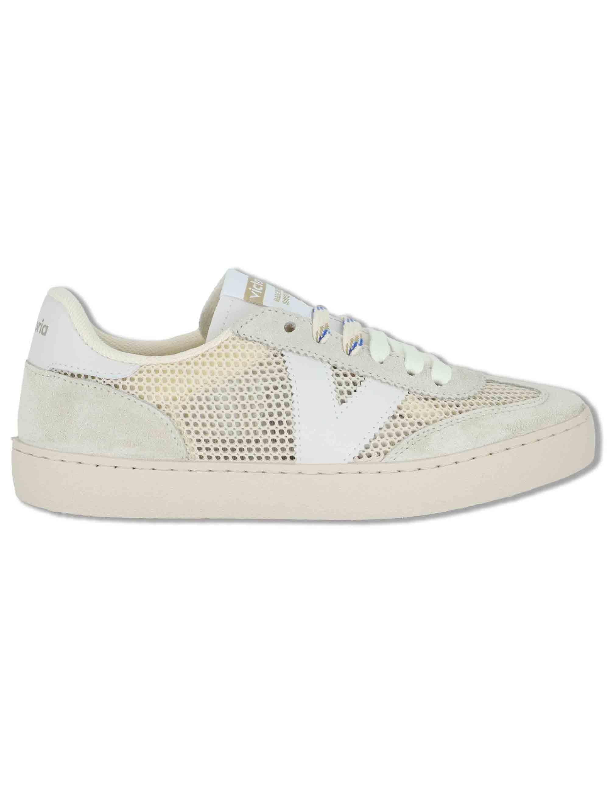 Sneakers donna Berlin in pelle e tessuto forato beige 1126231 80_Beige Victoria 
