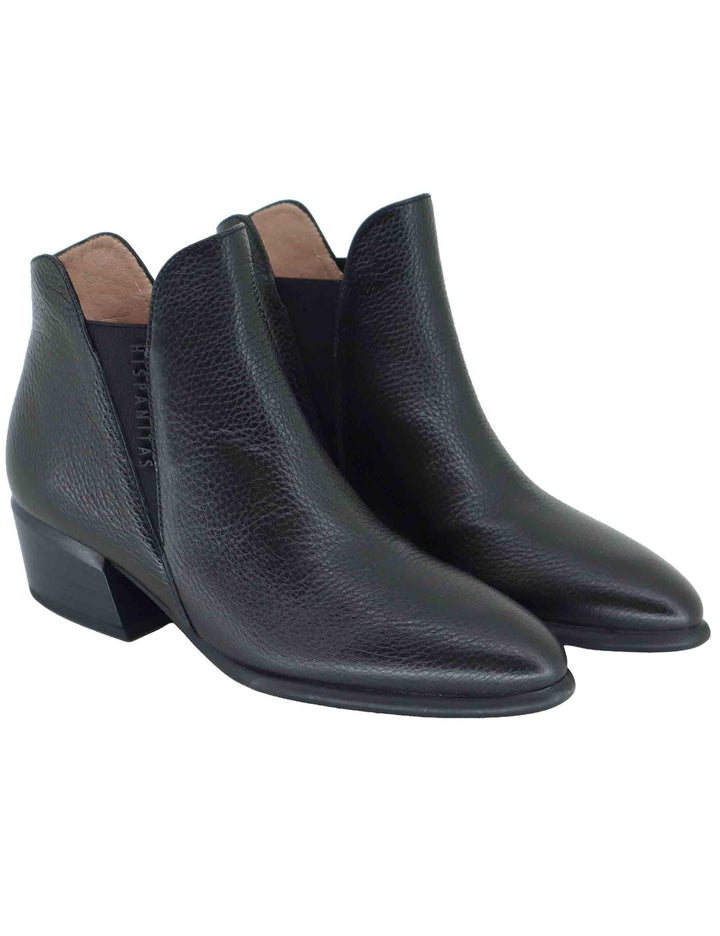 Stivaletti texani donna in pelle nera con elastici laterali PHI254383 C011 Hispanitas 